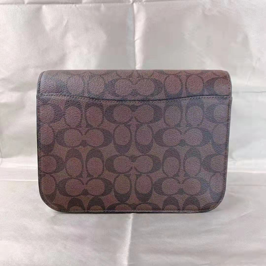 Coach C5633 Brynn Flap Crossbody In Signature Canvas In Brown Black Coach C5633 Brynn Flap Crossbody In Signature Canvas In Brown Black